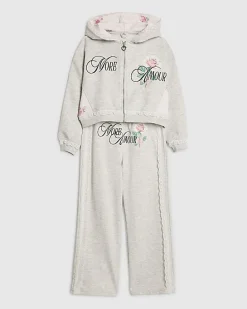 Girls Grey More Amour Tracksuit Set
