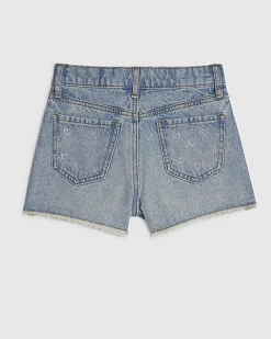 Girls Heart Embellished Denim Shorts