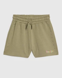 Girls Khaki Brooklyn Stud Shorts