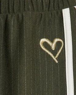 Girls Khaki Pinstripe Wide Leg Trousers