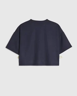 Girls Navy Embellished Amour Club T-Shirt