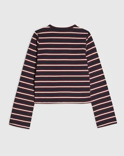 Girls Navy Stripe 89 Cardigan