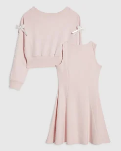 Girls Pink 2 in 1 Shrug Dress