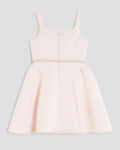 Girls Pink Belted Dress