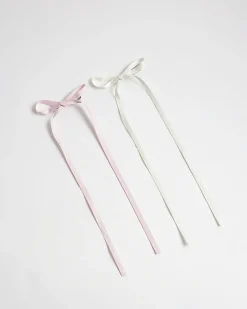 Girls Pink Bow Hair Clips Pack of 2