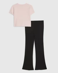 Girls Pink Cherry T-shirt and Kickflare Set
