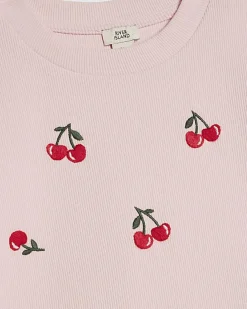 Girls Pink Cherry T-shirt and Kickflare Set