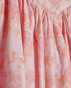 Girls Pink Corsage Cotton Dress