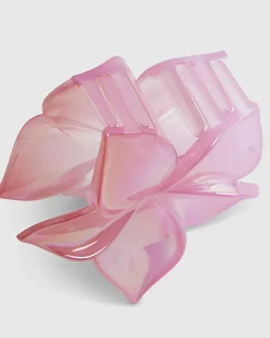 Girls Pink Flower Hair Claw Clip