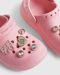 Girls Pink Gem Clogs