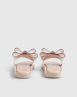 Girls Pink Glitter Bow Sliders