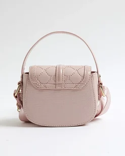 Girls Pink Heart Monogram Cross Body Bag