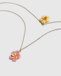 Girls Pink Hibiscus Necklace