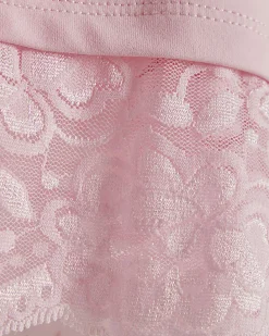 Girls Pink Lace Trim T-Shirt