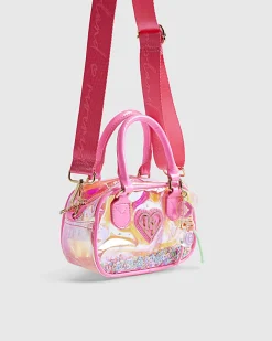 Girls Pink Neon Jelly Small Bag