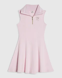 Girls Pink Oversized Collar Dress