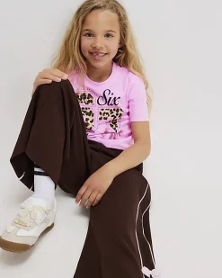 Girls Pink Oversized Six Seven T-Shirt