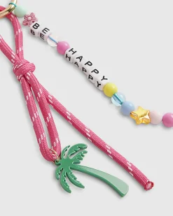 Girls Pink Palm Tree Cluster Bag Charms