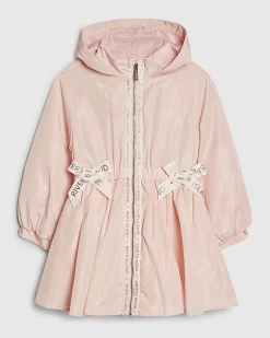 Girls Pink Peplum Raincoat