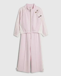 Girls Pink Pink Rosette Tracksuit Set