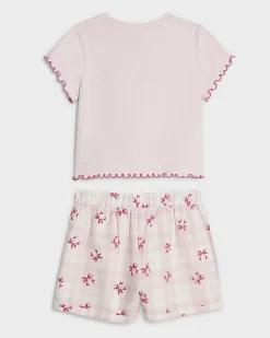 Girls Pink Puppy Pyjamas Set
