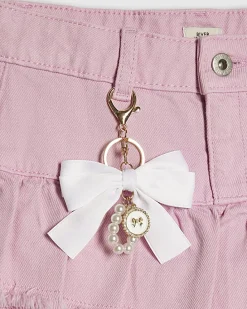 Girls Pink Rara Skirt With Keychain