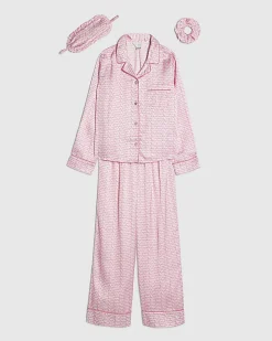 Girls Pink RI Script Monogram Pyjamas Set