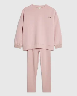 Girls Pink RI Split Back Sweatshirt Set