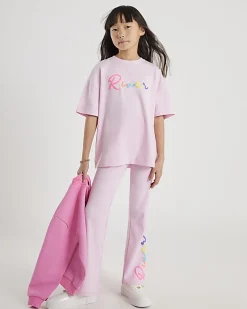 Girls Pink River T-Shirt And Trousers Set