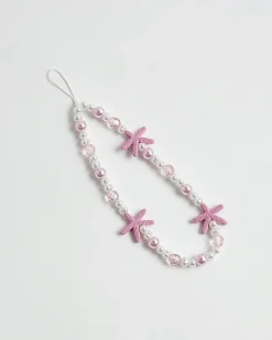 Girls Pink Starfish Phone Charm