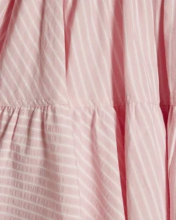 Girls Pink Stripe Hybrid Shirt Dress