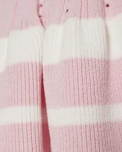 Girls Pink Stripe Peplum Top