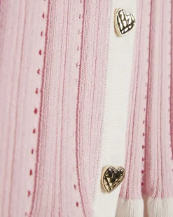 Girls Pink Stripe Peplum Top