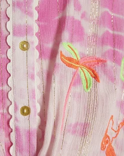 Girls Pink Tie Dye Shirt And Shorts Set