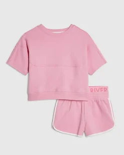 Girls Pink T-Shirt and Runner Shorts Set