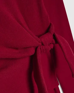 Girls Red Cosy Ribbed Sweatshirt Set