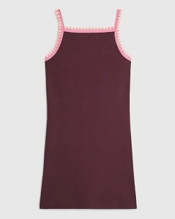 Girls Red Whipstitch Cami Dress