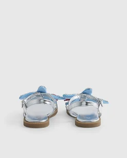 Girls Silver Starfish Sandals