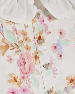 Girls White 2 In 1 Floral Dress