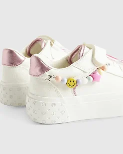 Girls White Charm Trainers
