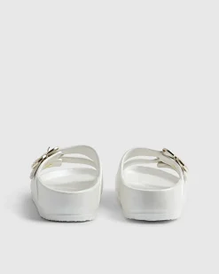 Girls White Double Strap Moulded Sandals