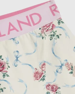 Girls White Floral Active Skort