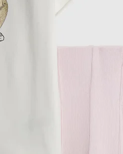 Girls White L'amour Paris T-Shirt Set