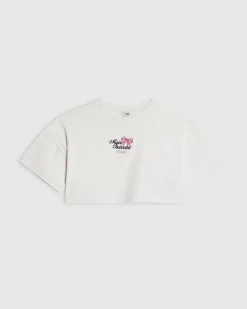 Girls White Main Character Crop Top
