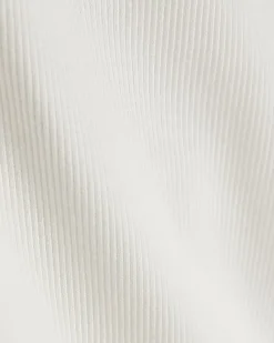 Girls White Ribbed Embellished Cherry T-Shirt
