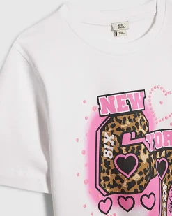 Girls White Six Seven 67 Boxy T-Shirt