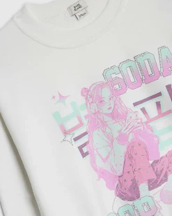 Girls White Soda Pop Girl Cropped Sweatshirt