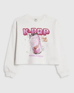 Girls White Soda Pop Sweatshirt