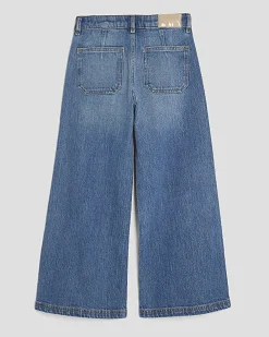 Girls Wide Leg Front Pocket Jeans