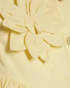 Girls Yellow 3D Flower Dress